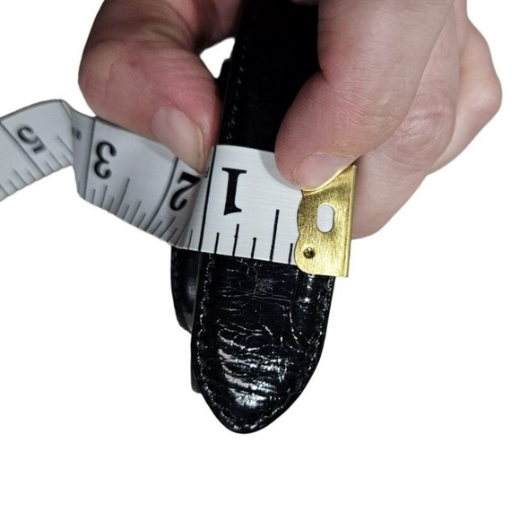 Polo Ralph Lauren Black Alligator Leather Belt Made in Italy Embossed Buckle 36 - Picture 9 of 11